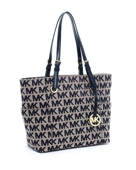 michael kors with mk initials black and grey handbag|Michael Kors logo print handbags.